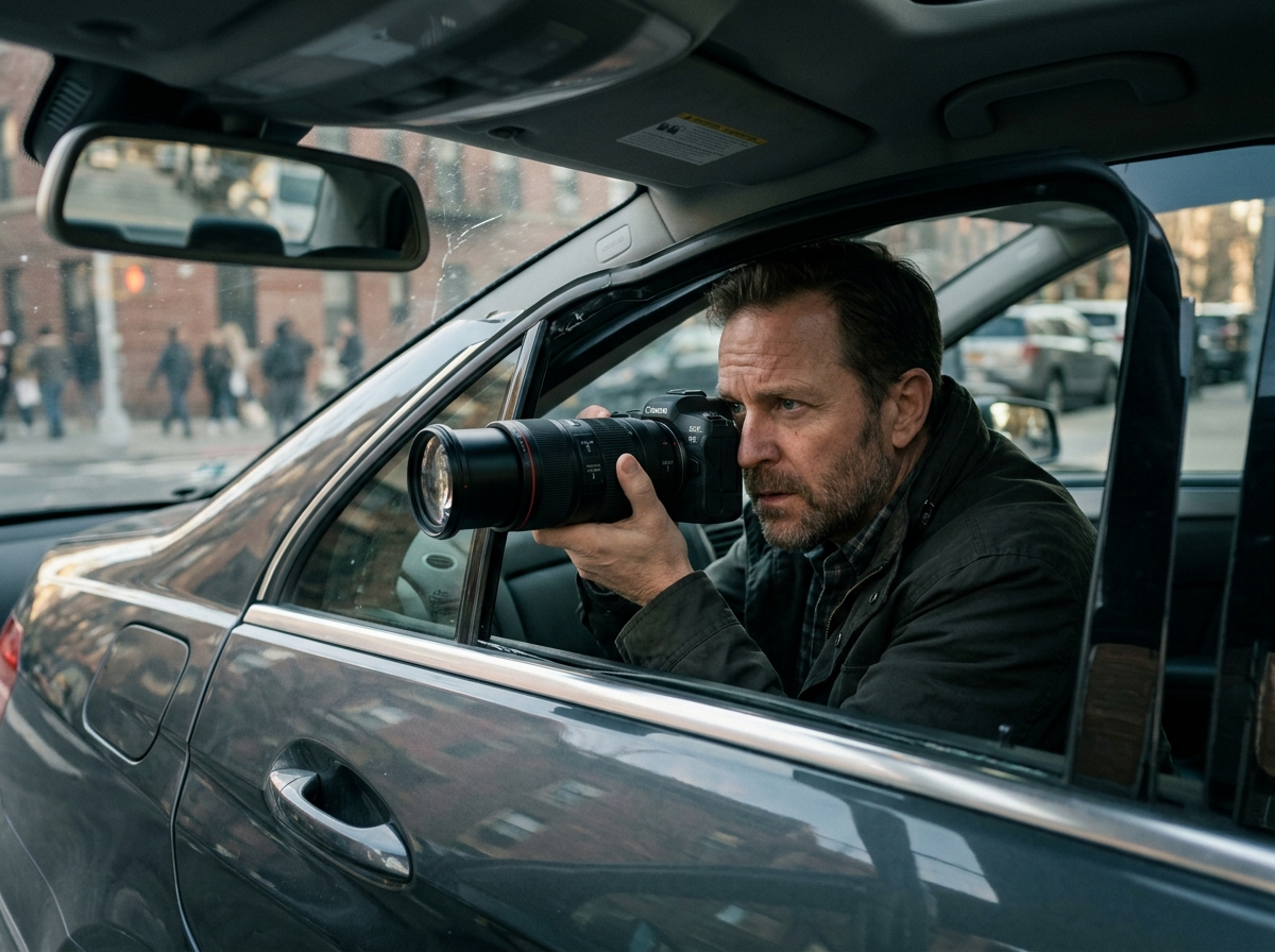 Covert Vehicular Surveillance with Telephoto Zoom Lens